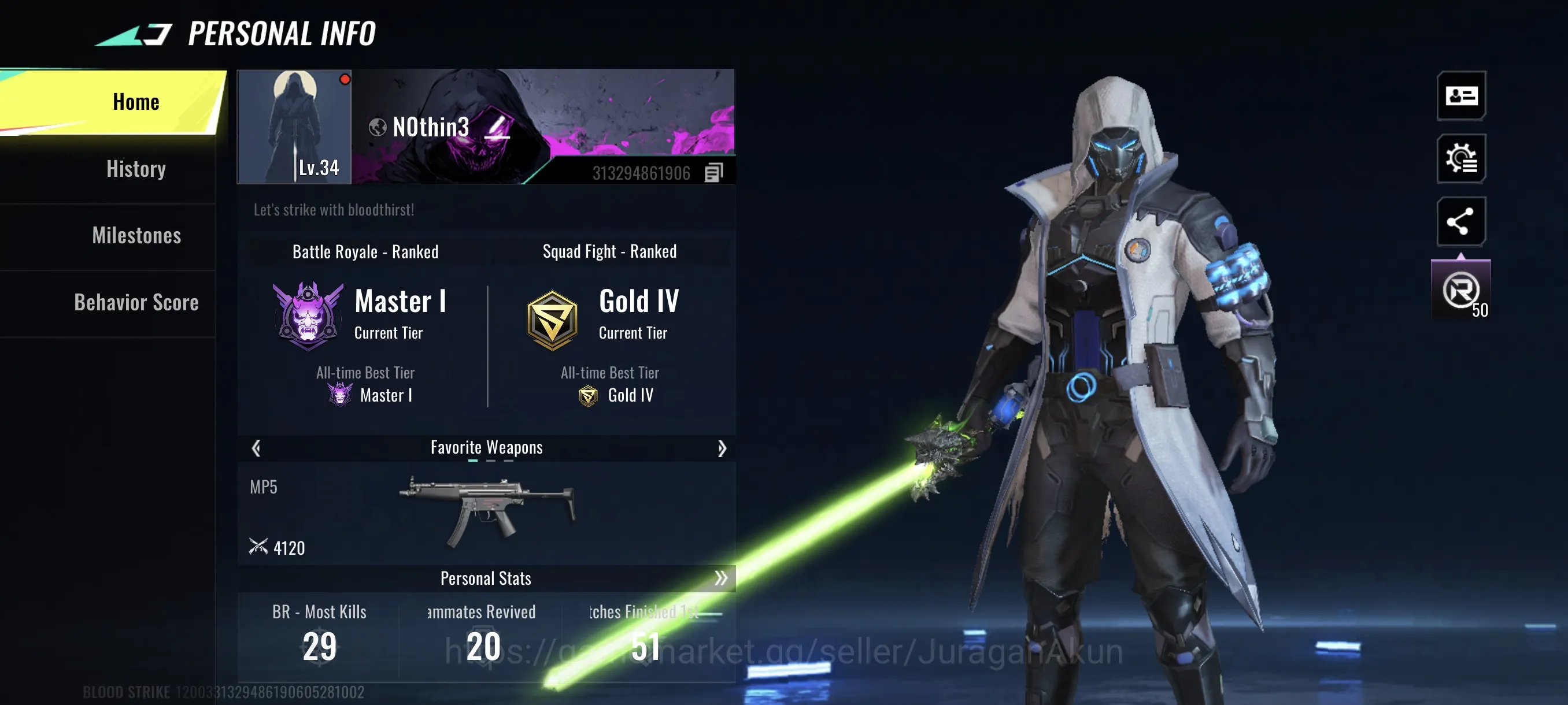Blood Strike Accounts Asia|Ultra Lightblade-Limbo Max,FN2000-Limbo Lv3,k image 1
