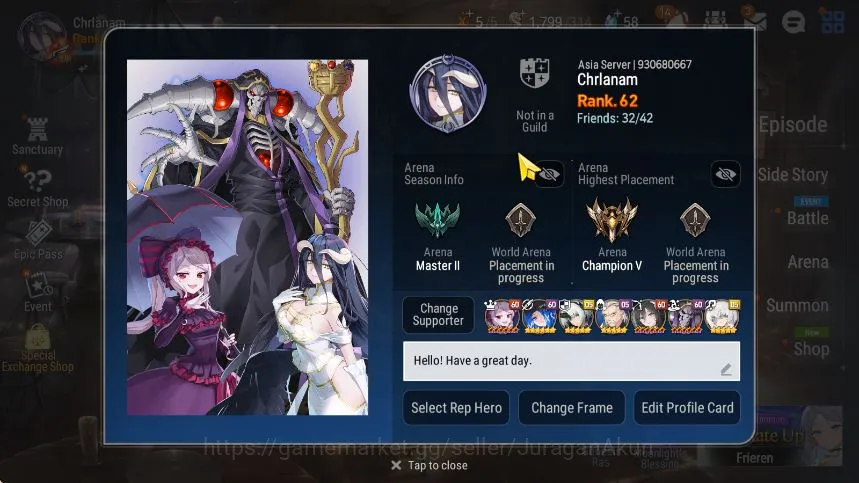 Asia verif|MidGame|18 ML(Lady Scales,LW Peira,US Choux,etc)Limited Young Senya,AS Flan|FullCollab OVERLOAD|POH ON|Stove(ES2773) Epic Seven Mid-Tier Asia verif|MidGame|18 ML(Lady Scales,LW Peira,US C image 1