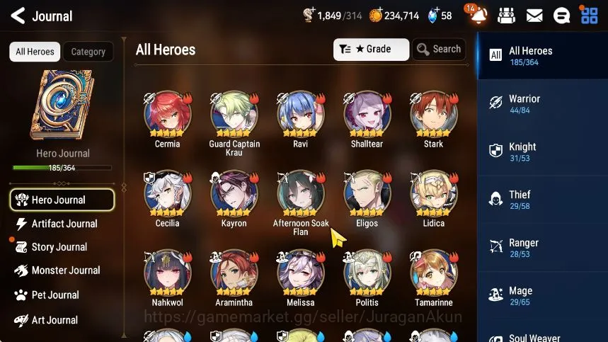 Epic Seven Accounts Mid-Tier Asia verif|MidGame|18 ML(Lady Scales,LW Peira,US Choux,etc)Limited Young Senya,AS 3