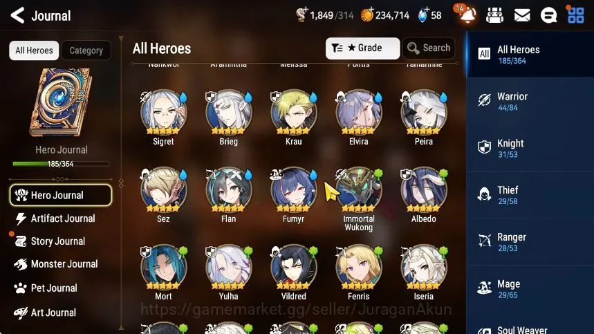 Epic Seven Accounts Mid-Tier Asia verif|MidGame|18 ML(Lady Scales,LW Peira,US Choux,etc)Limited Young Senya,AS 4