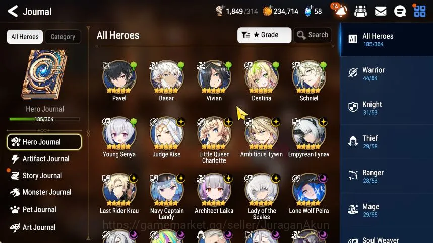 Epic Seven Accounts Mid-Tier Asia verif|MidGame|18 ML(Lady Scales,LW Peira,US Choux,etc)Limited Young Senya,AS 5