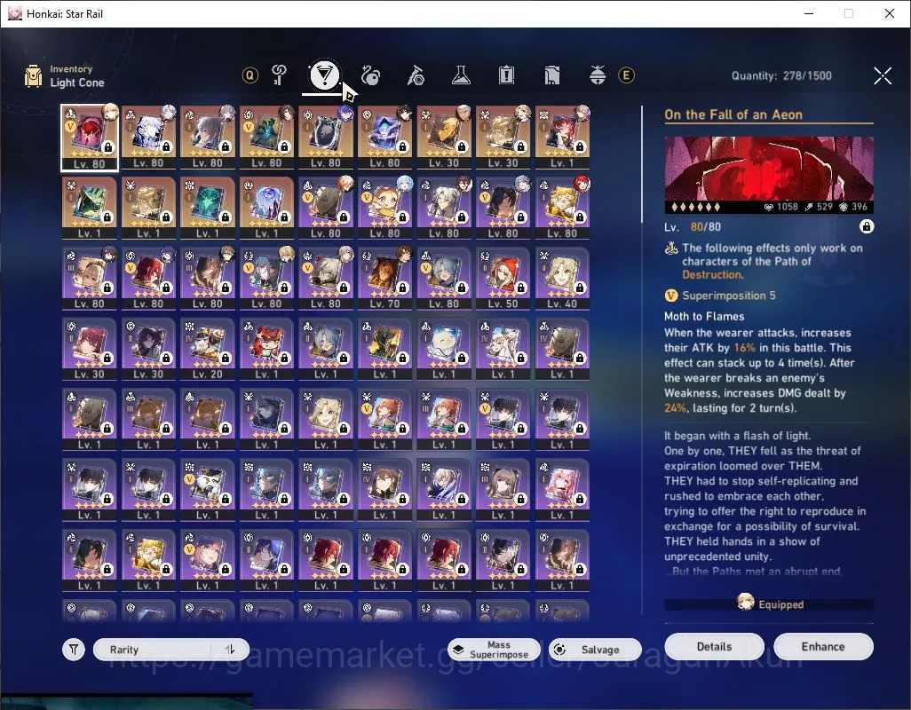 Honkai Star Rail Accounts End Game ASIA [TL70] 14 Limited (Phainon,Acheron,Archer)+Sign [Luocha E1,Sunday,Acheron,Ruan Mei 5