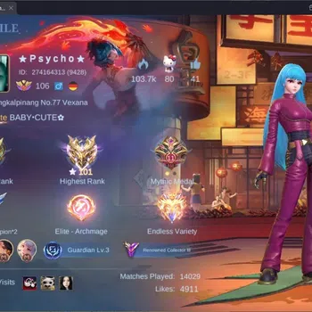 Mobile Legends: Bang Bang Accounts Collector Global |Hero 133|Skin 274|Renowned|KOF Karina,Aurora|Sanrio florynn|CC