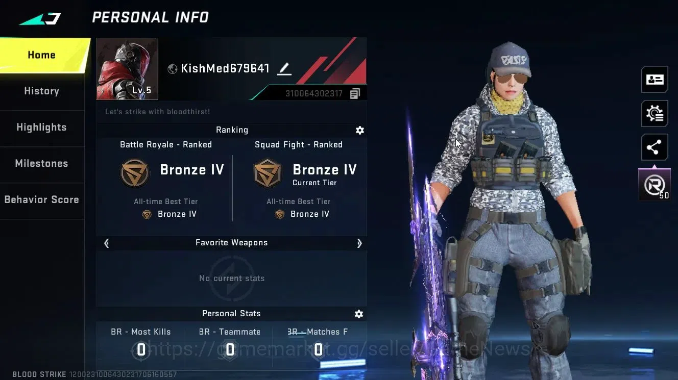 Blood Strike Accounts ASIA | 1 ULTRA Gun[M700-Iridian] | Legendary [M4A1 image 2