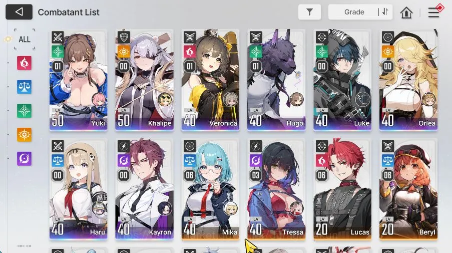 Chaos Zero Nightmare Accounts GLOBAL Lv43|8 SSR(YukiM1,VeronicaM1,HugoM1,Haru,Khalipe,Kayron,Luke,Orlea)+11 SR,15 SR 5