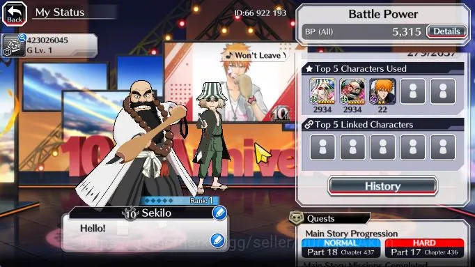 Bleach: Brave Souls Accounts GLB BP 5K 20k Orbs|Best Starter| Ichibe ThousandYe image 2