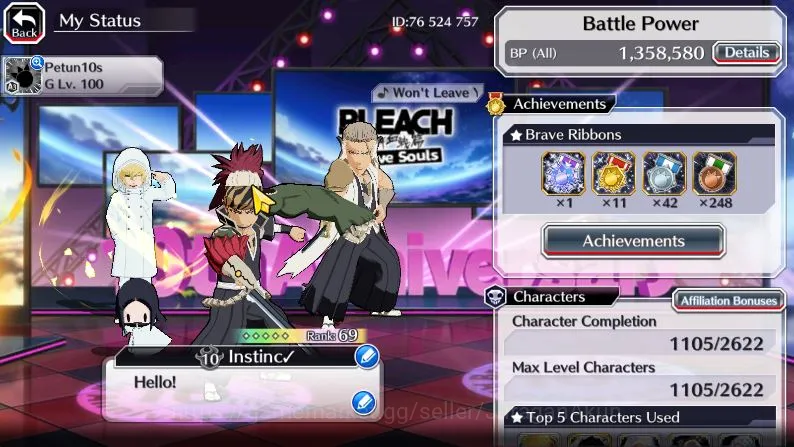 Bleach: Brave Souls Accounts Mid-Tier [GLOBAL]|10K Orb|3BTW Macy,Noel,Ninny,Rukia 10th,Duo Renew,Duo crescent,Gremmy 2