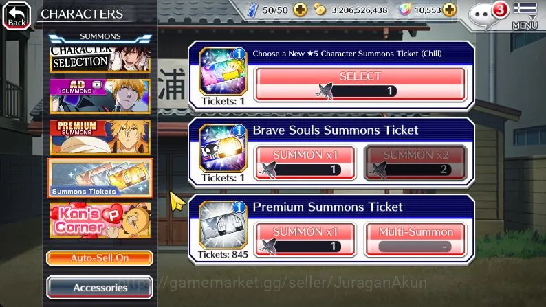 Bleach: Brave Souls Accounts Mid-Tier [GLOBAL]|10K Orb|3BTW Macy,Noel,Ninny,Rukia 10th,Duo Renew,Duo crescent,Gremmy 5