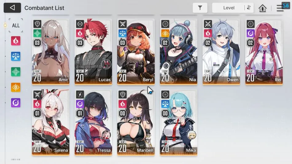 Chaos Zero Nightmare Accounts GLOBAL LV24| 5SSR(KayronM1 Yuki Magna Rin Hugo)+ 8SR(CassiusM1,LucasM3,BerylM3,Etc) 13SR 4