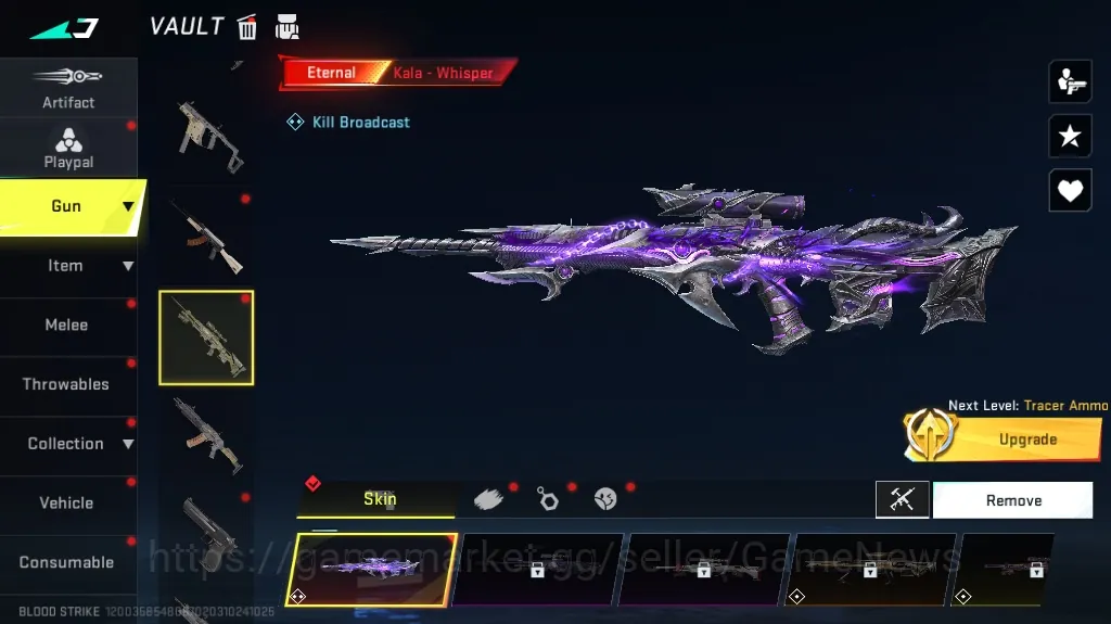 Blood Strike Accounts Starter Asia | Eternal Kala Whisper Lv2 | Ultra Galil Knight Lv3,SPIKE Twilight Baron | Log 1