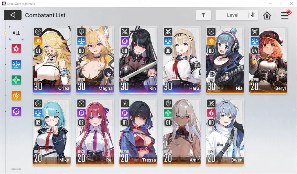 Chaos Zero Nightmare Accounts GLOBAL Lv22| 4 SSR (OrleaM1, Magna, Rin, Haru) + 7 image 1
