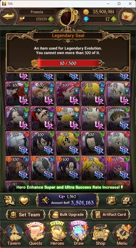 The Seven Deadly Sins: Grand Cross Accounts ASIA|3,5M CC|10 LS,17 Dm|4 LR+9 UR+Collab OVERLORD image 1