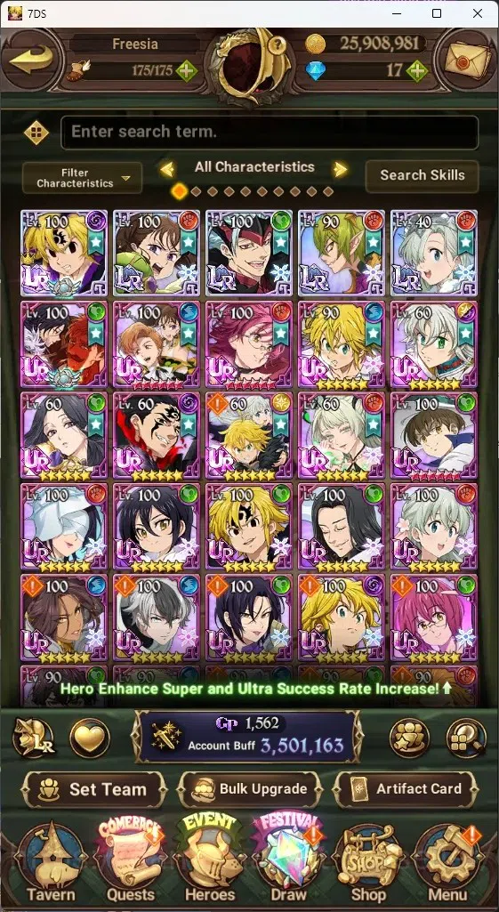 The Seven Deadly Sins: Grand Cross Accounts ASIA|3,5M CC|10 LS,17 Dm|4 LR+9 UR+Collab OVERLORD image 2