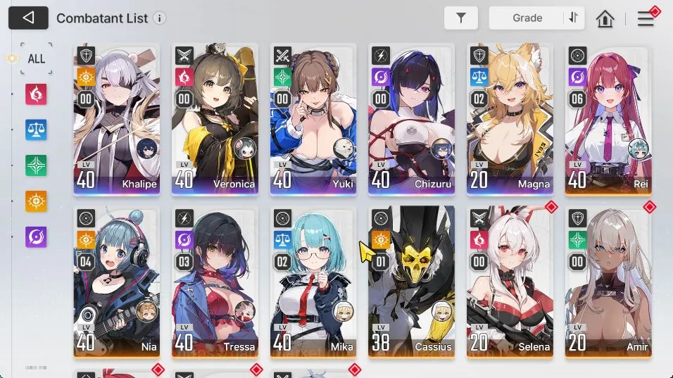 Chaos Zero Nightmare Accounts GLOBAL Lv42|5 SSR 2 Limit (Chizuru+Sign,Yuki,MagnaM1,Khalipe,Veronica)+ 10SR(MikaM2,etc)|24 SR 5