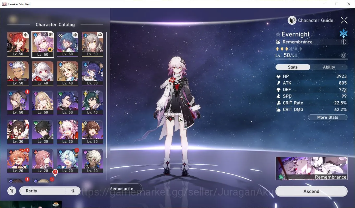 Honkai Star Rail Starter ASIA|TL 40|2 Limited |[Evernight,Archer]|8K Stella image 1