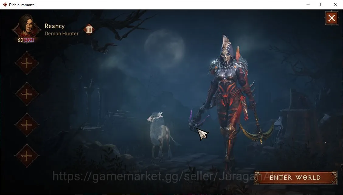 Diablo Immortal Accounts Mid-Tier SEA-ANU|Lv60(332)Demon Hunter|29k CR|Reso 570|Hell III|Paragon Harbinger|Hell