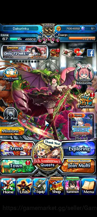 Grand Summoners Mid-Game Global|Rank 67|1 Sp Art|13 Ascend+3 TW|[Emiya,Chlo image 1