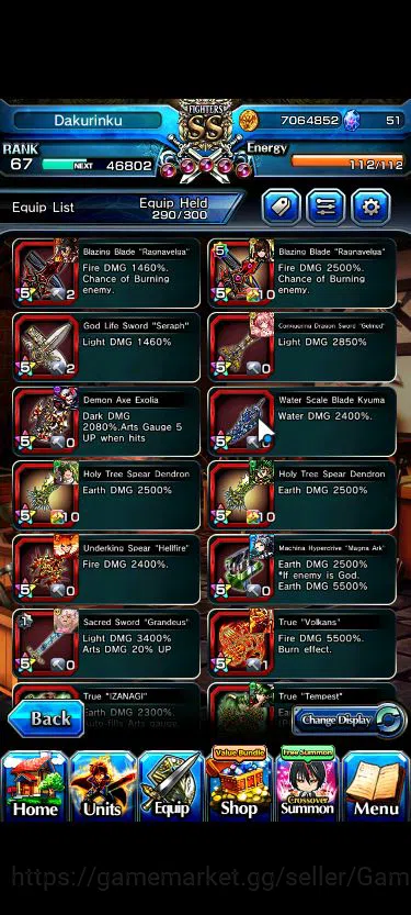 Grand Summoners Accounts Mid-Game Global|Rank 67|1 Sp Art|13 Ascend+3 TW|[Emiya,Chloe,Strak,Jakuzure]+TW,Roy,S Miyu,Etc|Lpot 11