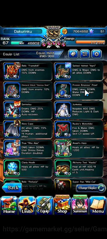 Grand Summoners Accounts Mid-Game Global|Rank 67|1 Sp Art|13 Ascend+3 TW|[Emiya,Chloe,Strak,Jakuzure]+TW,Roy,S Miyu,Etc|Lpot 15