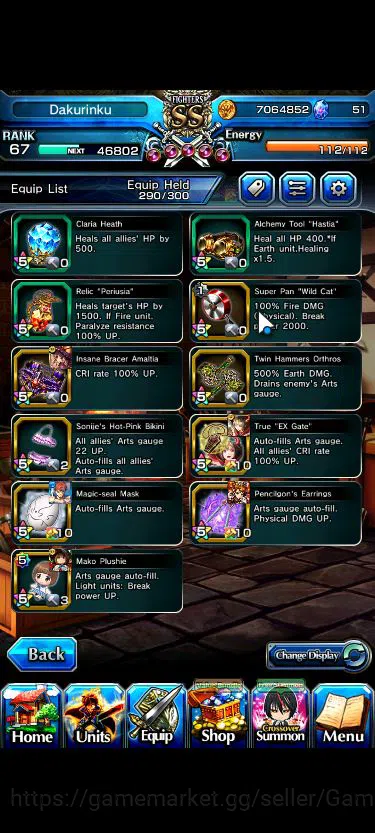 Grand Summoners Accounts Mid-Game Global|Rank 67|1 Sp Art|13 Ascend+3 TW|[Emiya,Chloe,Strak,Jakuzure]+TW,Roy,S Miyu,Etc|Lpot 16