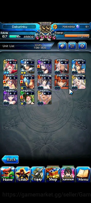Grand Summoners Accounts Mid-Game Global|Rank 67|1 Sp Art|13 Ascend+3 TW|[Emiya,Chloe,Strak,Jakuzure]+TW,Roy,S Miyu,Etc|Lpot 5
