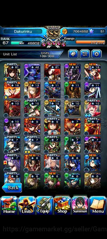 Grand Summoners Accounts Mid-Game Global|Rank 67|1 Sp Art|13 Ascend+3 TW|[Emiya,Chloe,Strak,Jakuzure]+TW,Roy,S Miyu,Etc|Lpot 6