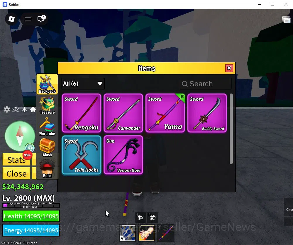 Roblox Accounts Blox Fruit |Lv Max + Dough,GodHuman|24M Beli 46K Frag|5 Legend Weap 1 Myth Fruit |Human V1|Unverif(RBL929) 2