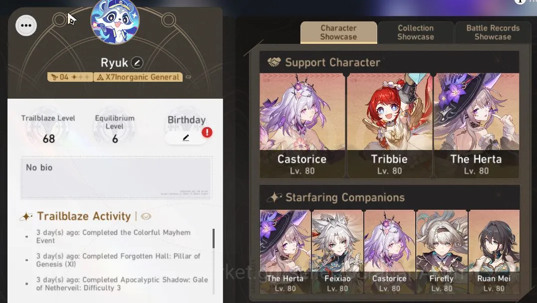 Honkai Star Rail Mid Game ASIA [TL68] 11 Limited (Tribble,DanHengPT)+Sign [S image 1