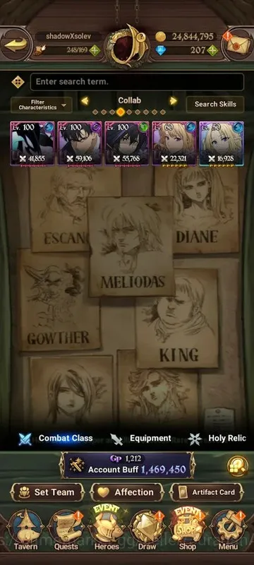 The Seven Deadly Sins: Grand Cross Accounts Midgame Asia |1.4M CC| 4UR, GG Teams, Full Collab Solev + Eminence + 207 Gems 4
