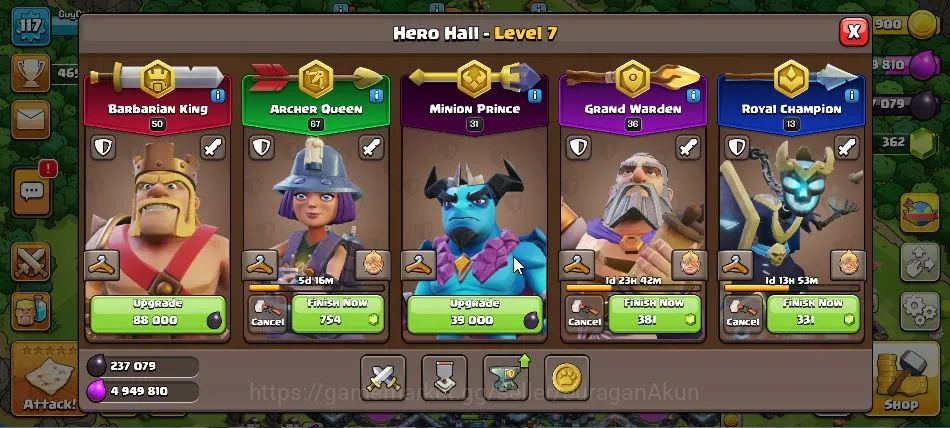 Clash of Clans Accounts TH 13 - BH 7 Lvl 117 |Thropy 4657| HH 7 |BK 50-AQ image 2