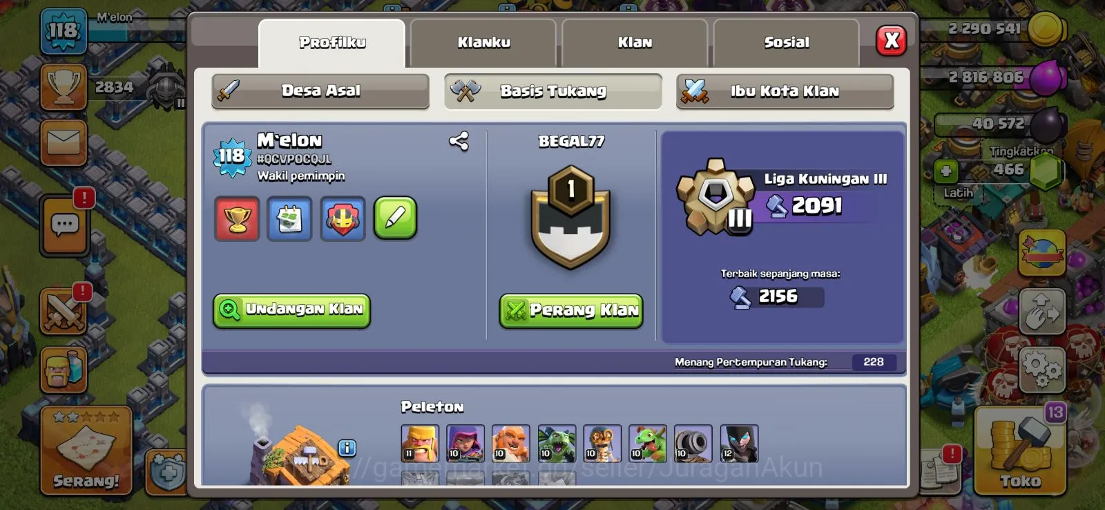 TH 13 lvl 118|BestThropy 3823|BK33-AQ55-GW24-MP21-RC6|FREE CN OFF|Supercell ID|Protect Off|Take Email CheckSS (COC936) Clash of Clans Mid-Tier TH 13 lvl 118|BestThropy 3823|BK33-AQ55-GW24-MP21- image 1
