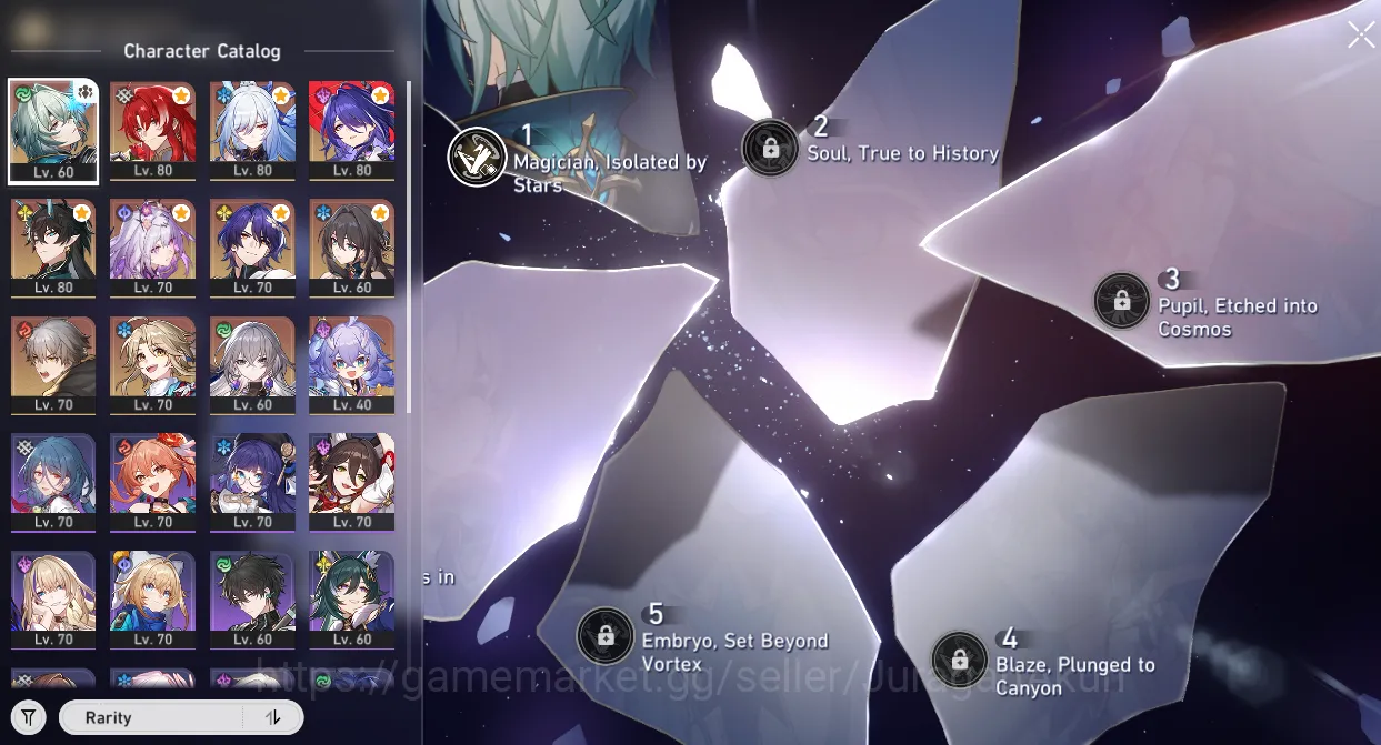 Honkai Star Rail Accounts Mid Game ASIA [TL67] 8 Limited (Anaxa[E1+Sign], Castorice+Sign, Jingliu, Acheron 3