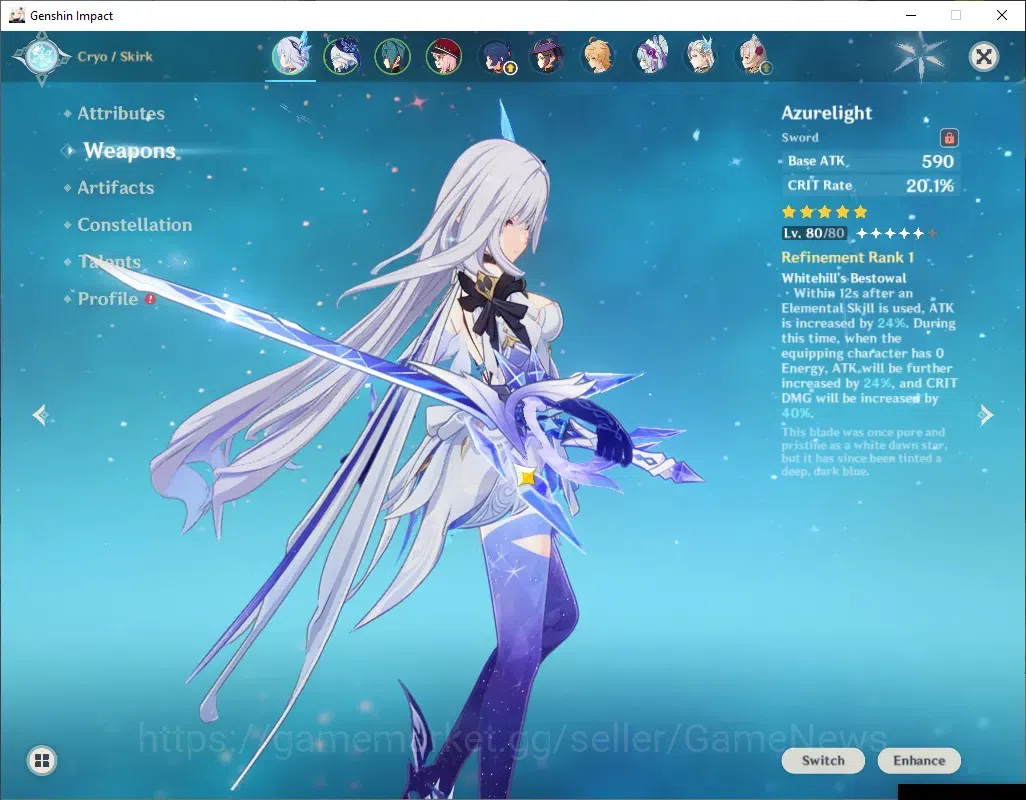 Genshin Impact Accounts ASIA|AR 51|3 Limited + 1 (*5 Weapon)|Skirk + Signa image 4