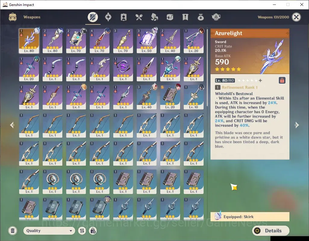 Genshin Impact Accounts ASIA|AR 51|3 Limited + 1 (*5 Weapon)|Skirk + Signa image 5