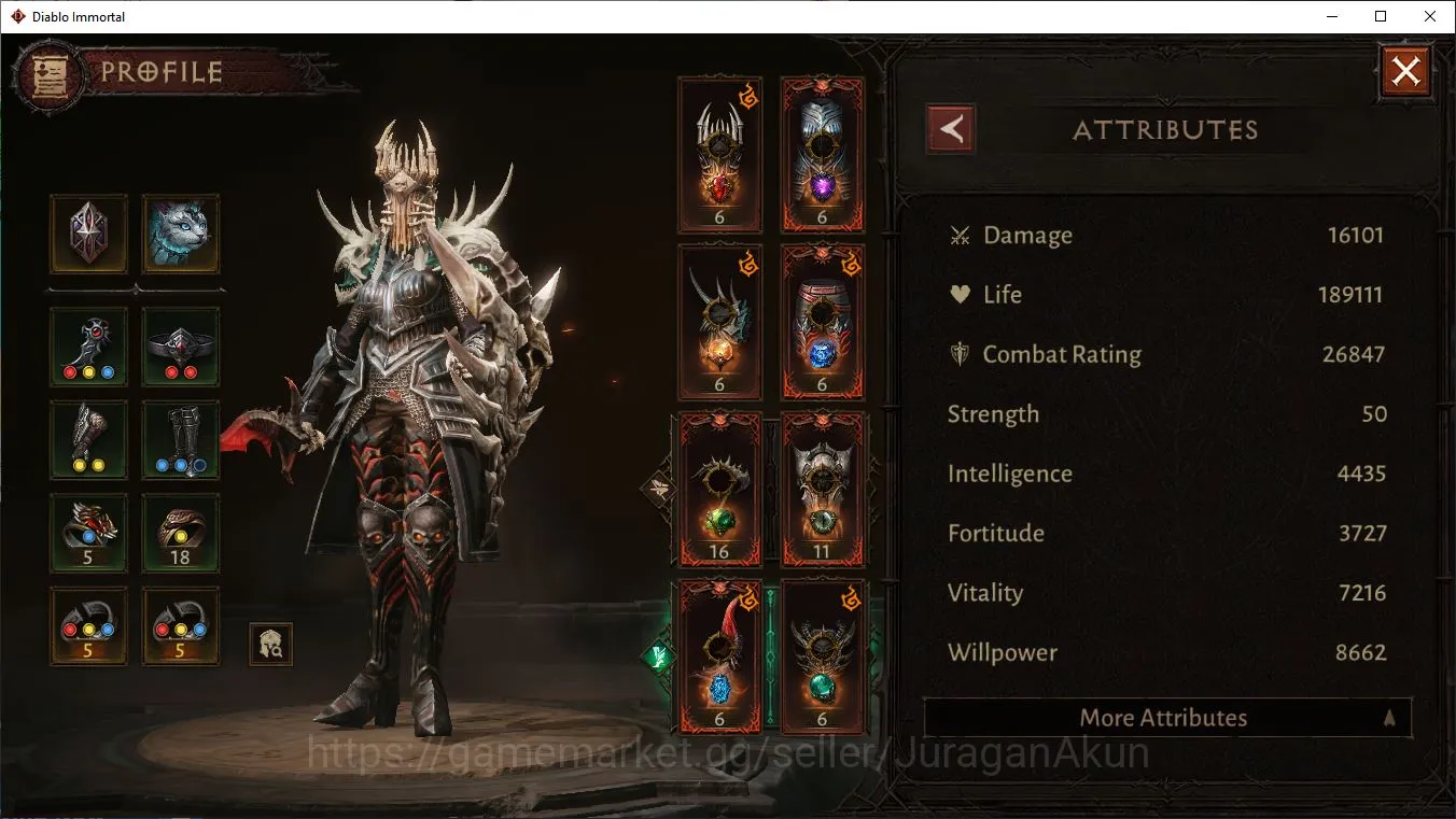 Diablo Immortal Accounts Mid-Tier EU:Sescheron|Lv60(436)Necromancer|26k CR|Reso 480|Hell 3|Paragon Slayer|Hell 2