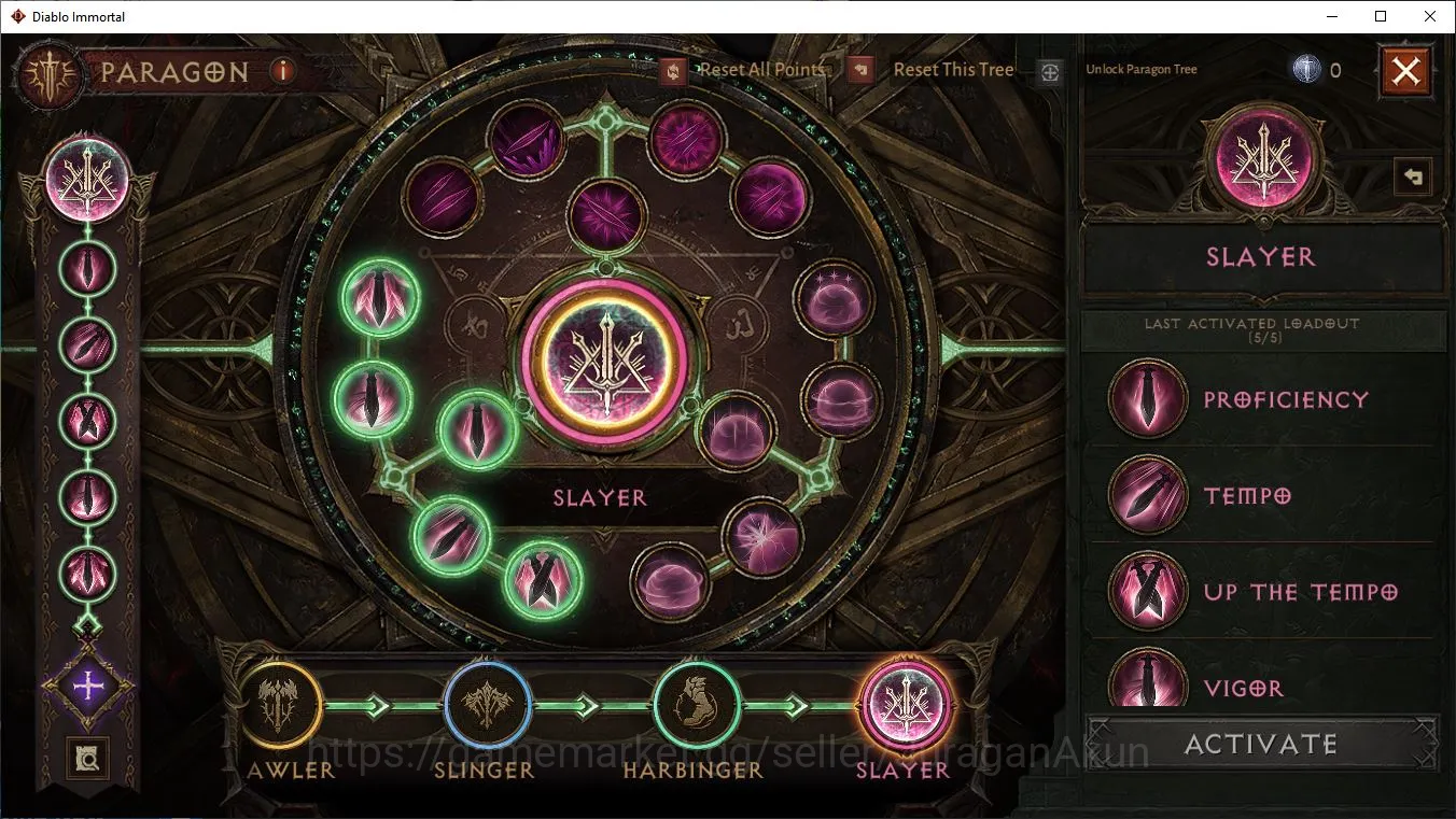 Diablo Immortal Accounts Mid-Tier EU:Sescheron|Lv60(436)Necromancer|26k CR|Reso 480|Hell 3|Paragon Slayer|Hell 5