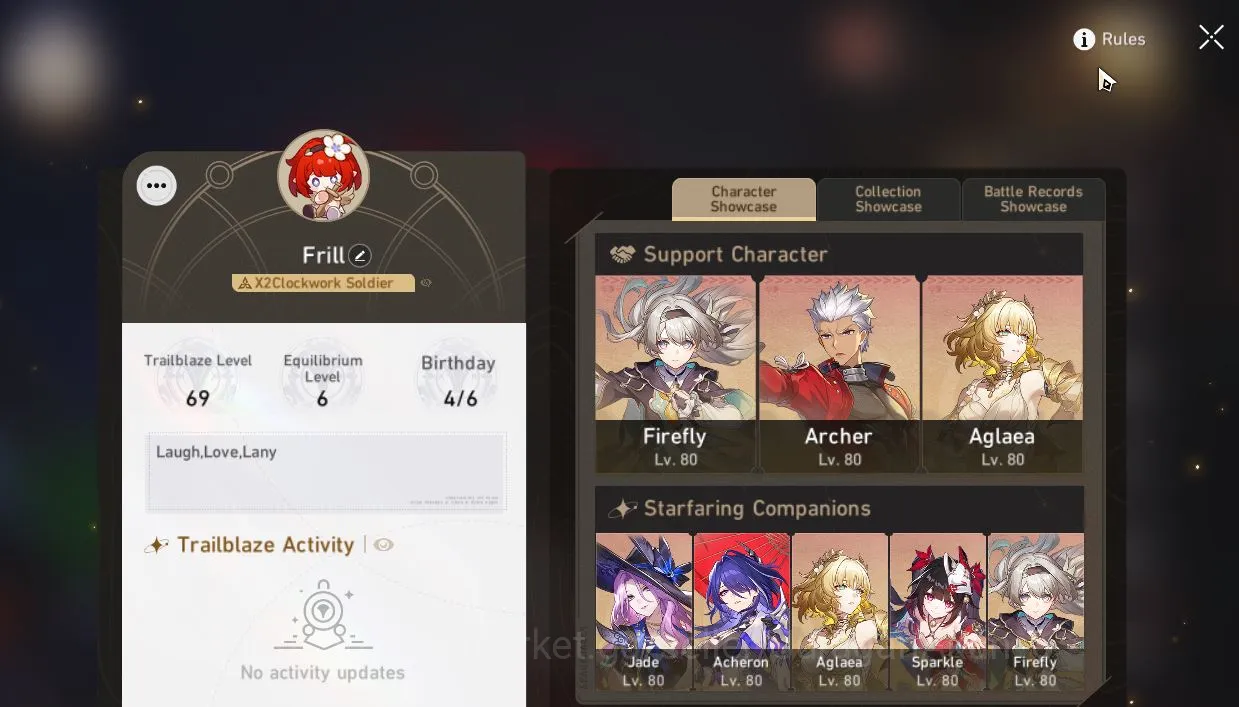 Honkai Star Rail Accounts ASIA|TL69|6 Limits [Acheron,Sparkle,Jade+Sign,Agla image 1