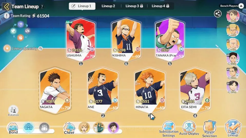 HAIKYU!! FLY HIGH Accounts SEA|Lvl 38|9,3K DM|2 UR [Wakatoshi+Memo,Osamu]+10 SSR