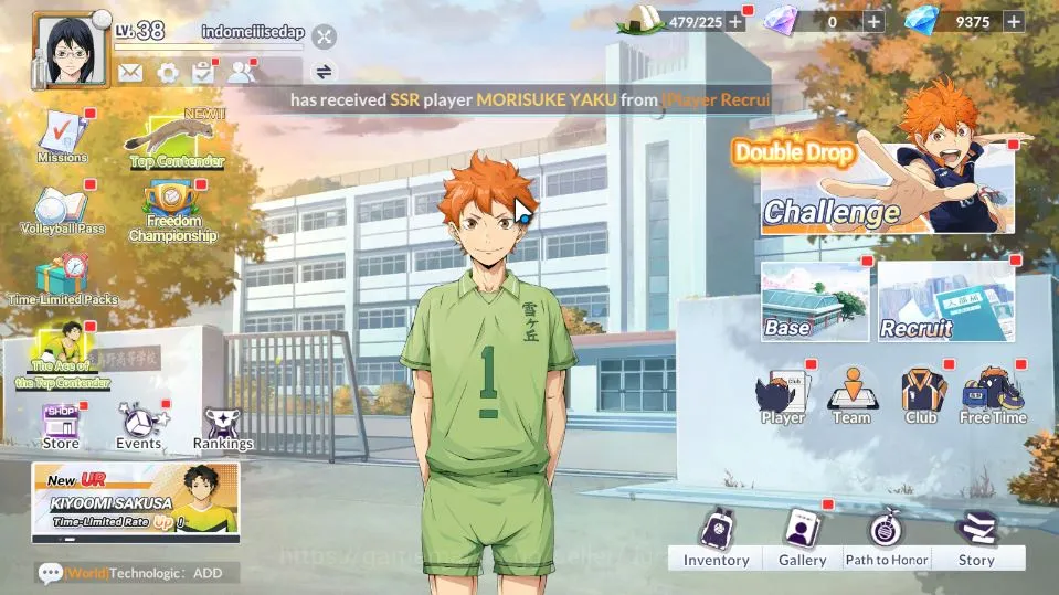 HAIKYU!! FLY HIGH Accounts SEA|Lvl 38|9,3K DM|2 UR [Wakatoshi+Memo,Osamu]+10 SSR 2