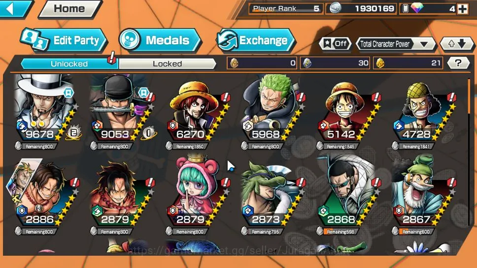 One Piece Bounty Rush Accounts Mid-Tier Global | 5 META EX | Olin The Oiran, Roronoa Zoro, S-Snake, Kozuki Oden, Rob Lucci 4