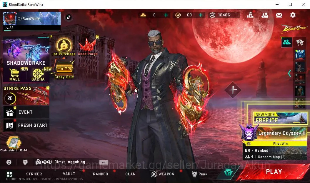 Asia|ETERNAL Melee Katar - Judgment|Legendary M4A1,KAG-6,Etc|Log Netease|Check SS(BLS2326) Blood Strike Mid-Tier Asia|ETERNAL Melee Katar - Judgment|Legendary M4A1 image 1