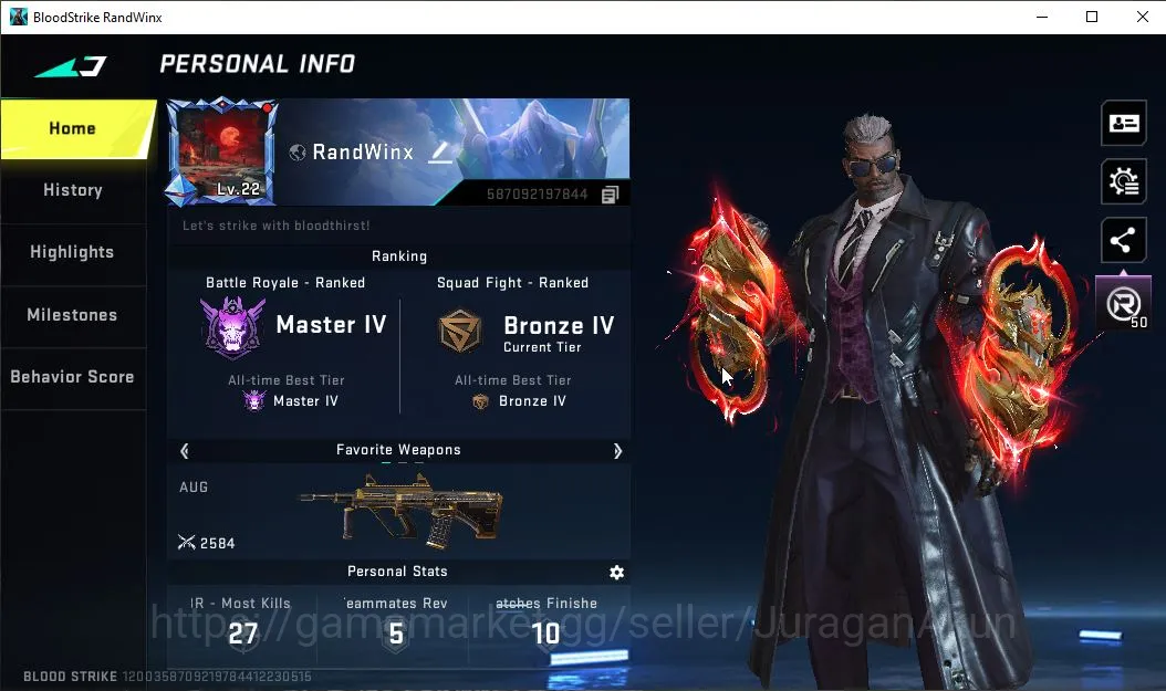 Blood Strike Accounts Mid-Tier Asia|ETERNAL Melee Katar - Judgment|Legendary M4A1,KAG-6,Etc|Log Netease|Check SS(BLS2326) 2