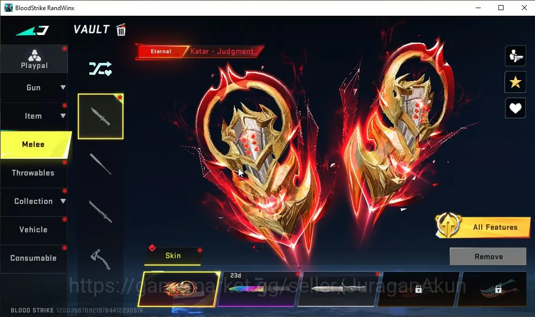 Blood Strike Accounts Mid-Tier Asia|ETERNAL Melee Katar - Judgment|Legendary M4A1,KAG-6,Etc|Log Netease|Check SS(BLS2326) 3