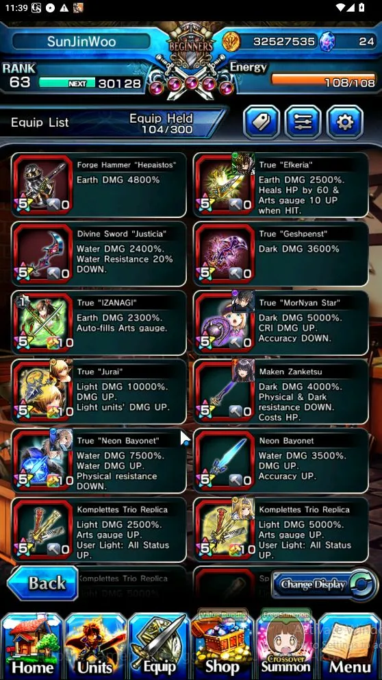 Grand Summoners Accounts Mid-Game Global|Rank 63|13 Ascend[JayTW,ChloeTW,HazukiTW,Pinnacle Isliid,Summer 5