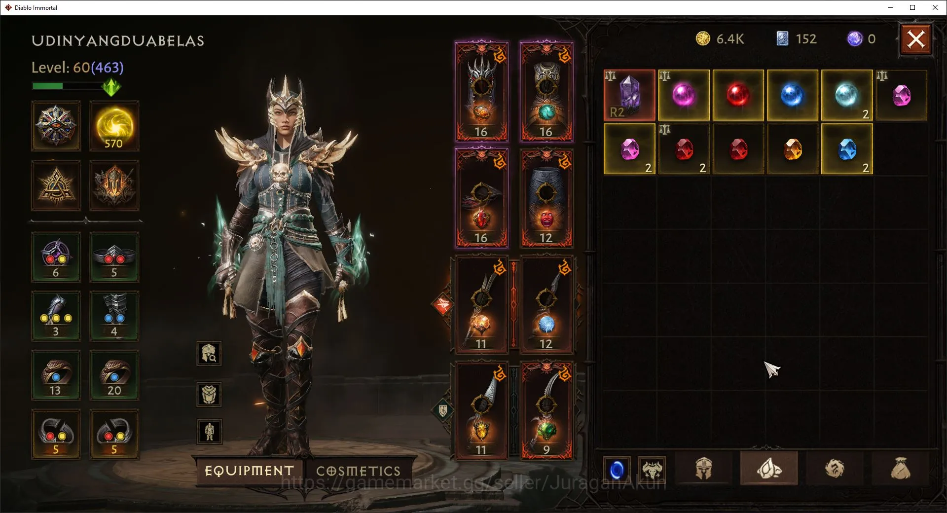 Diablo Immortal Accounts Mid-Tier SEA - anu | can move server | Lv 60(463) Tempest 26K CR | Reso 570 | Hell 3 Paragon | 2 5