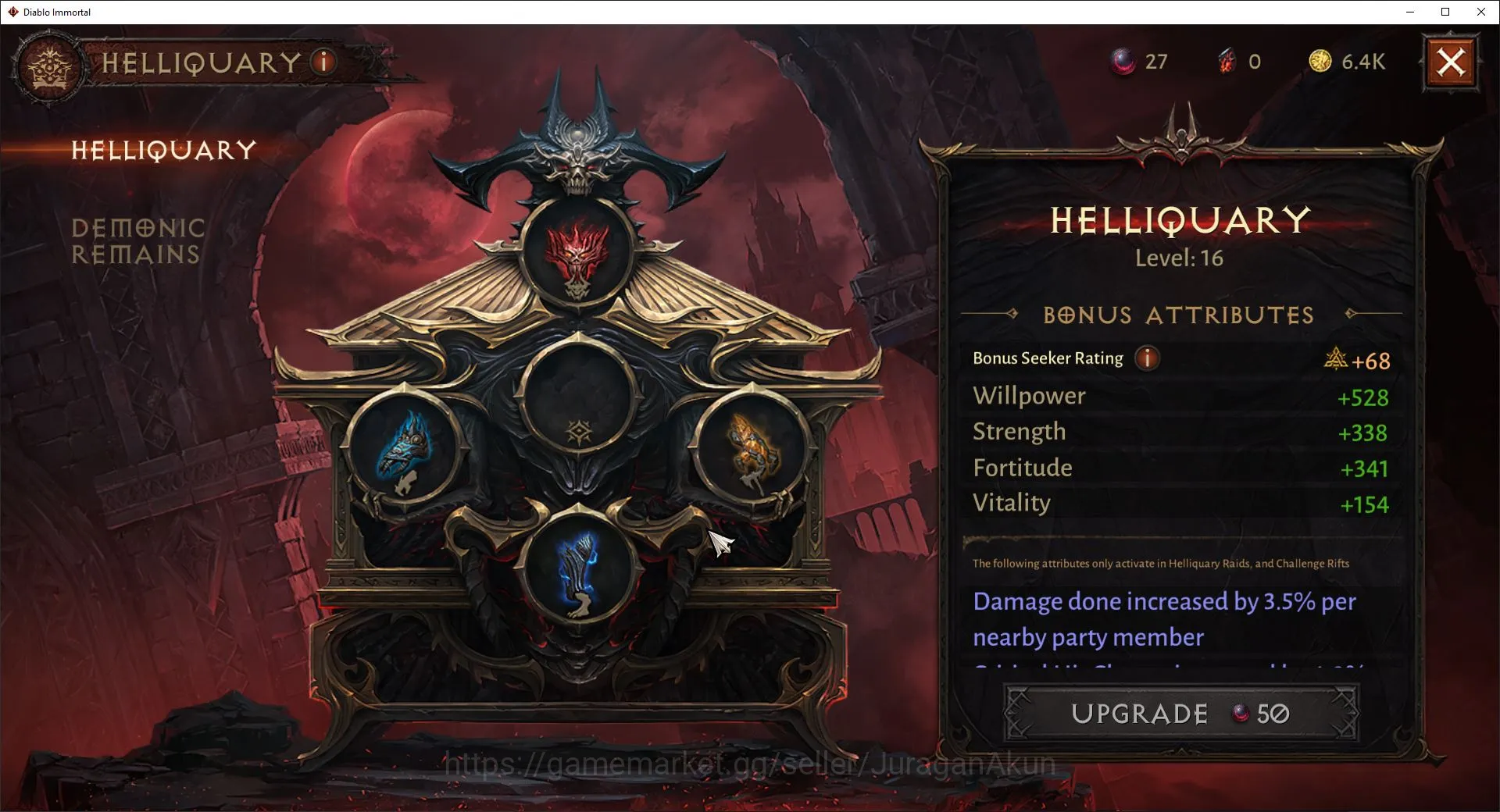 Diablo Immortal Accounts Mid-Tier SEA - anu | can move server | Lv 60(463) Tempest 26K CR | Reso 570 | Hell 3 Paragon | 2 8