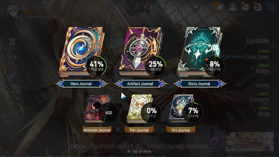 Epic Seven Accounts Mid-Tier ASIA Unverif|9 ML(A Tywin,Belian,DB Senya,LW Peira,A Vildred,Har setti,Etc)|BlessON|13K 3