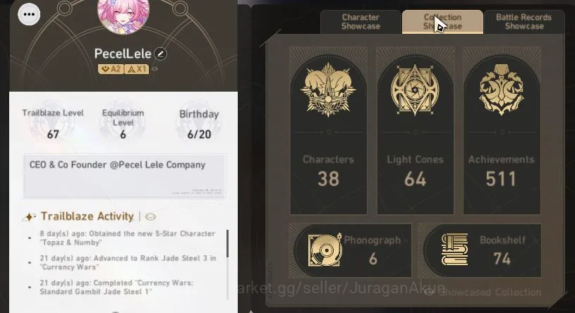 Honkai Star Rail Accounts Mid Game ASIA|TL 67|1K SJ|10 Limited|[Phainon E1,Archer]+Sign,Cyrene,Hyacine,B3,Anaxa,Etc|MC 3