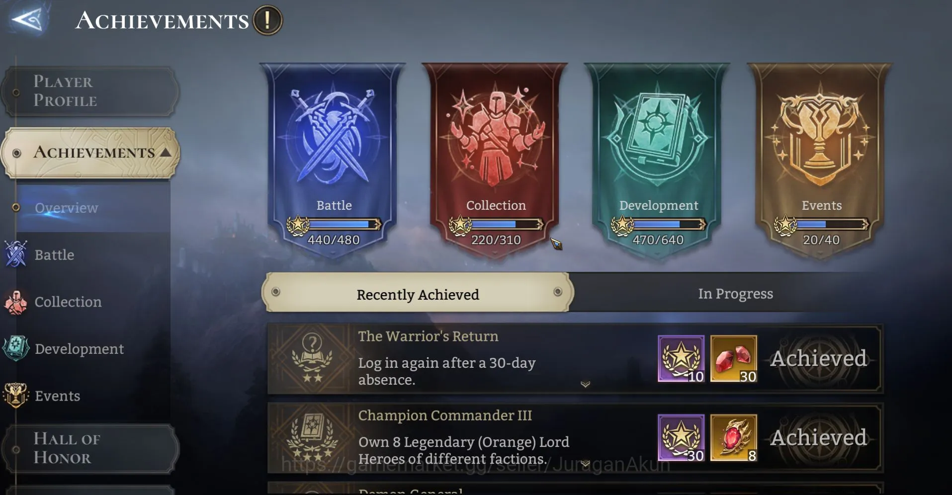 Watcher of Realms Accounts End-Game Sv 500xx|7.2M PP+16k Gems|11 Lord (IngridA3,Iovar,SolcadensA2, etc)+78 Legend 6