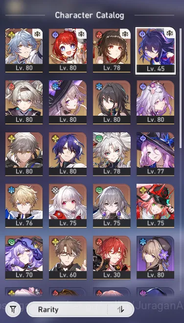 Honkai Star Rail Accounts Mid Game ASIA [TL70] 12 Limited (TheHerta+Sign,Sunday+Sign,FireFly+Sign,3B,Castorice,Lingsha 4